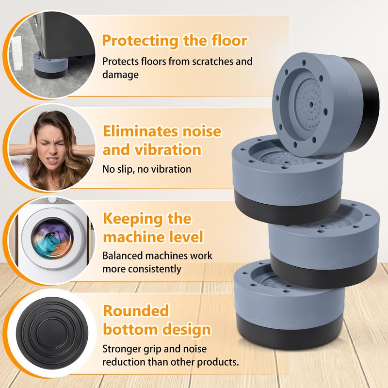 Washing Machine Anti Vibration Pads, Universal Washer Dryer Support Foot,