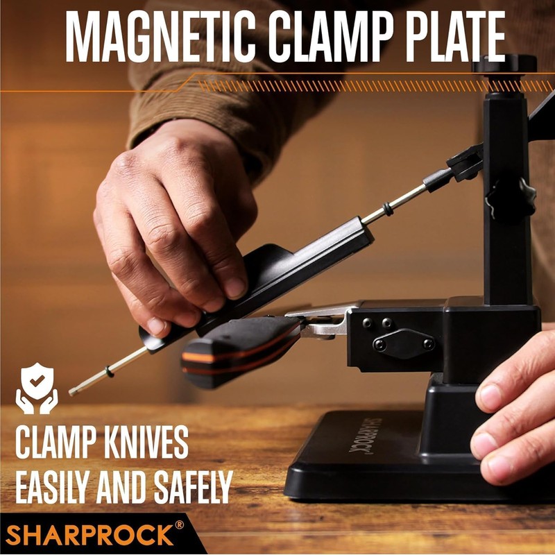 Knife Sharpener System with Precision Angle Adjustable - 7 Whetstones