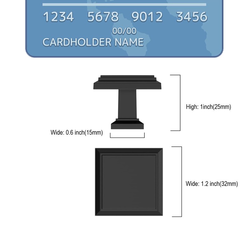 9BUILD 10 Pack Matte Black Drawer Knobs Cabinet Knobs Cupboard