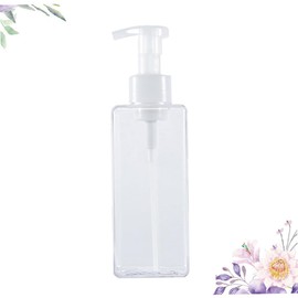 Ipetboom 4pcs Transparent Large Capacity Tetragonal Lotion Bottles with Liquid Push Down Pump Dispenser Refillable Emulsion and Wash Shampoo Bottles for Travel Home Hotel Use