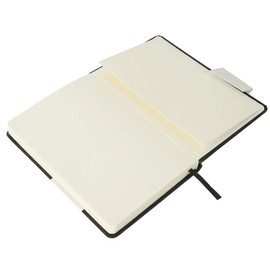 HERUIO A5 Lined Journal Notebook, Composition Notebooks, Hardcover Executive Notebooks, 5.7 x 8 inches, 100 sheets 100 gsm Thick Paper (Black, Ruled)