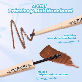 Lapiz de Cejas Multifuncional, Lápiz y gel para cejas 2 en 1, Define y Peina, Textura Cremosa Fácil Deslizamiento, Alta pigmentación, impermeable, Más de 12 horas de duración (03Taupe)