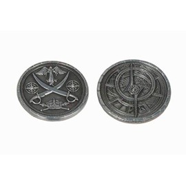 The Broken Token - Pirate Silver Fantasy Coin - 30mm Metal Novelty Coins - Cosplay and TTRPG Game Pieces - Pack of 10