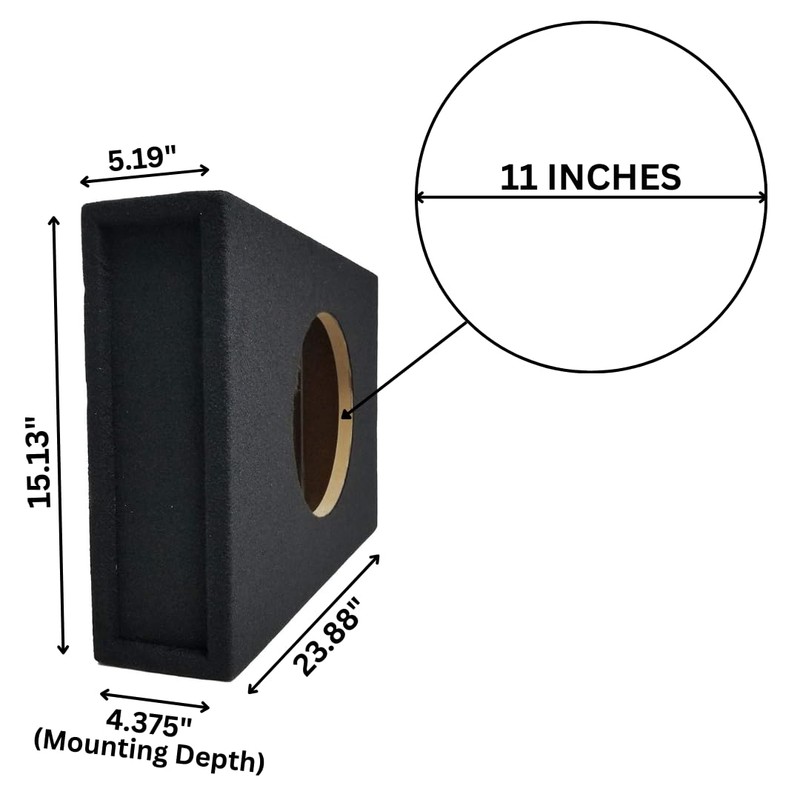 Bass Rockers BR Single 12" Shallow Subwoofer Box Low Sealed