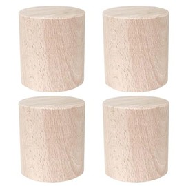 STOLMET Furniture Leg Made of Beech Wood Furniture Feet Unpainted Sofa Couch Chair Ottoman Cabinet 60 mm Height Raw Wood Pack of 4 TOE60