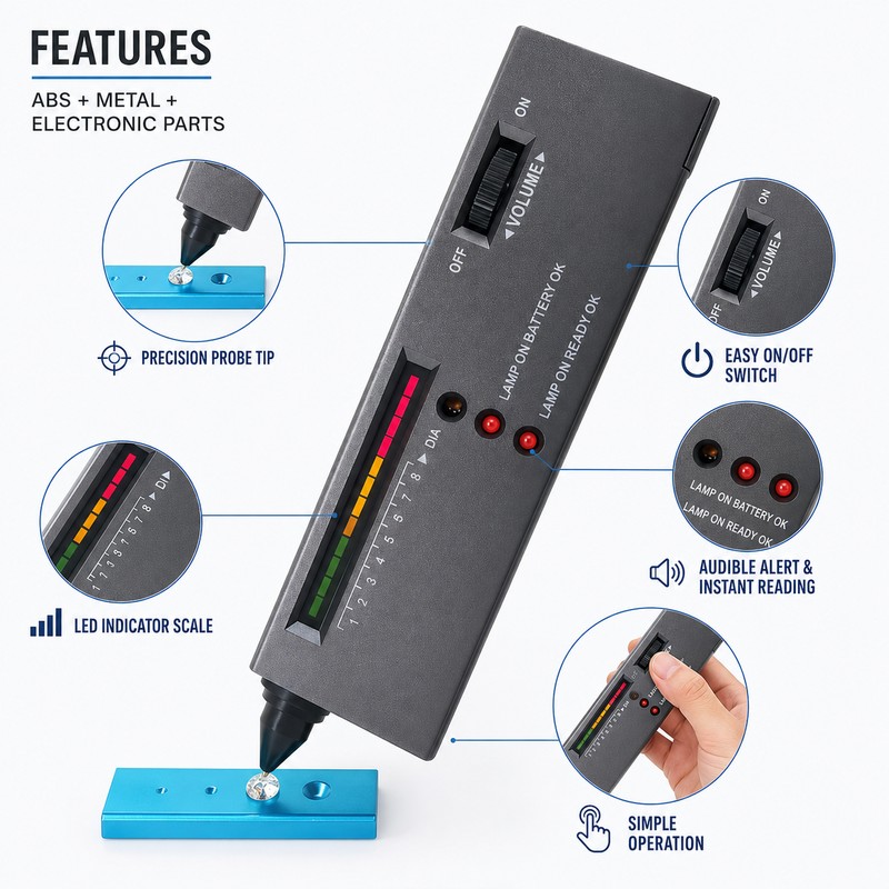 Diamond Tester Pen for Jewelry Checking – LED Gemstone Selector