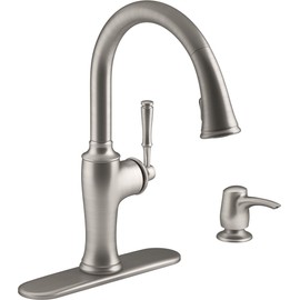 KOHLER Cardale Vibrant Stainless 1-Handle Pull-Down Kitchen Faucet-Model # R72247-SD-VS