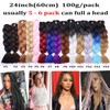 Hair Extension 60 cm Crochet Braids Two Tone Ombre Braiding