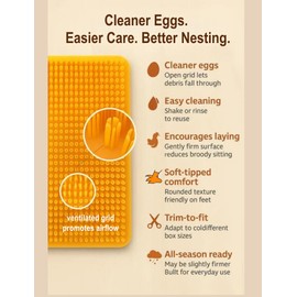 PERZUMI Washable Nesting Pads for Chicken Coop, 4-Pack, 13×11 in Chicken Laying Pads, Trim-to-Fit Open-Grid Design for Cleaner Eggs (Light Gray)