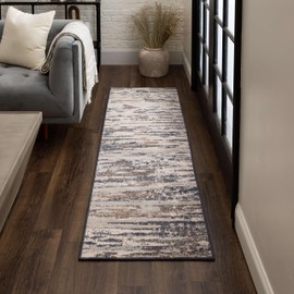 Mohawk Home Northpoint Modern Abstract Stripe Gray 2' 1" x 7' 6" Area Rug Perfect for Kitchen, Living Room, Dining Room