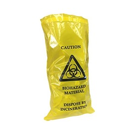 25 PACK OF QUALICARE BIOHAZARD CLINICAL WASTE THICK SICK VOMIT BAGS SELF SEAL 20CM X 35CM