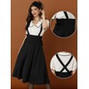 Allegra K Women's Suspender Skirt, Brace Skirt, Midi Length, High