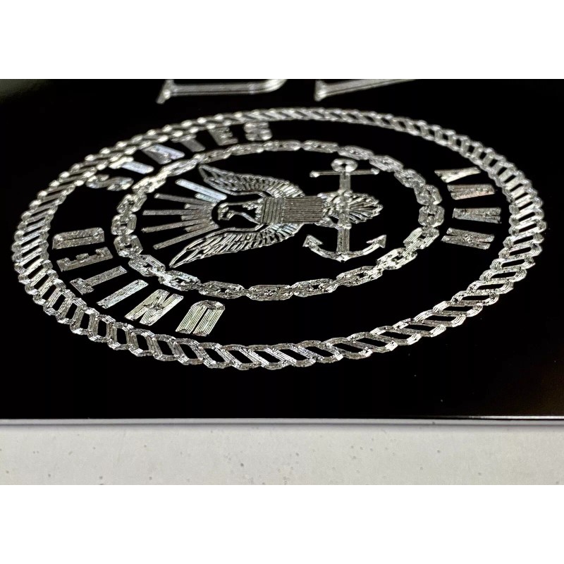 Diamond Etched Products US Navy USN Veteran Car Tag Diamond