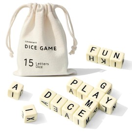 COHHFWPD Crossword Dice Game, Word Game, Fun for Family Game Night, Festive Parties, Gatherings & On-The-Go Fun, Crossword Puzzle with 15 Large Letter Dice
