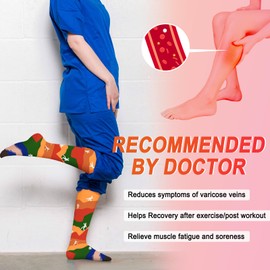Iseasoo 4 Pairs Compression Socks for Women Circulation-Best Support for Nurses,Running,Athletic,Travel L-XL