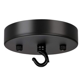 ZOOSSI 5 Inches Steel Light Canopy Kit, Black Ceiling Canopy Kit with Hook, Modern Ceiling Light Plate, Light Fixture Canopy for Pendant Light, Chandelier Canopy with All Mounting Hardware