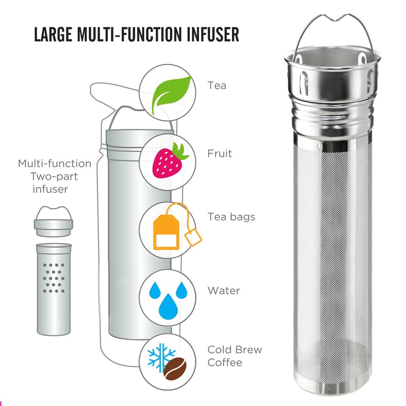 GROSCHE Chicago Stainless Steel Tea Infuser Flask | Beverage Bottle