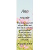 Ann "Graceful" Keepsake Name Meaning Bookmark with Bible Verse and