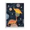 Stupell Industries Dinosaur Astronauts on Space Planets Yellow Stars, Designed