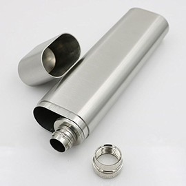 CNFLASK Stainless Steel Cigar Case Cigar Tube Pocket Cigar Holder (Double cigar case with tube flask, Brush finish)