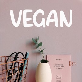 Vinyl Wall Art Decal - Vegan - 6" x 20" - Trendy Motivational Positive Healthy Lifestyle Quote Sticker for Office Health Wellness Clinic Gym Nutrition Center Home Kitchen Restaurant Decor (White)