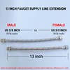 Faucet Water Supply Line Extension 3/8“ M-F Hose Extender, 13