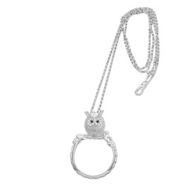 3X Hanging Necklace Magnifier Pendant Portable Magnifying Glass Necklace with Gift Box Ribbon for Reading Books Newspaper Map