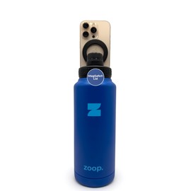 ZoopMag – 32oz Magnetic Water Bottle & Phone Mount | Insulated Stainless Steel Bottle | Hands-Free Workout & Travel Companion | Adjustable Magnetic Phone Holder for Fitness & Work Calls (Blue)