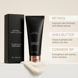 Loción Corporal con Retinol Anti-Edad - Crema Hidratante para el Cuerpo con Retinol y Ceramidas - Trata Arrugas, Flacidez y Daño Solar - 100g- Pieles Secas, Normales, Mixtas - Uso Diario (1PC)