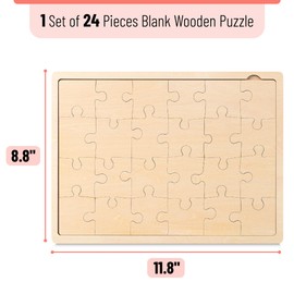 Mr. Pen- Blank Wooden Puzzle, 24 Pieces, 11.8" x 8.8", Wooden Blank Puzzles to Draw on, Wooden Blank Puzzle Pieces to Write on, Blank Wooden Puzzle Pieces for Crafts, Blank Puzzle for Kids