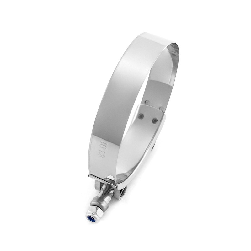 QWORK 3" T-Bolt Hose Clamp Stainless Steel, Working Range 83mm-91mm