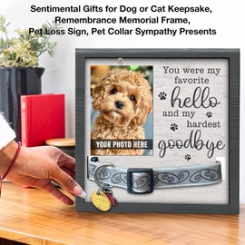 Greensen Pet Keepsake Picture Frame, Wooden Sturdy Display, Dogs, Cat Collar, Storage Frame for Table Desk or Various Pet Photo Sizes, Ideal for Pet Enthusiasts