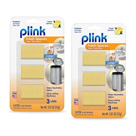 Plink Fresh Spaces Garbage Odor Eliminators, Fresh Lemon Scent 6-Count