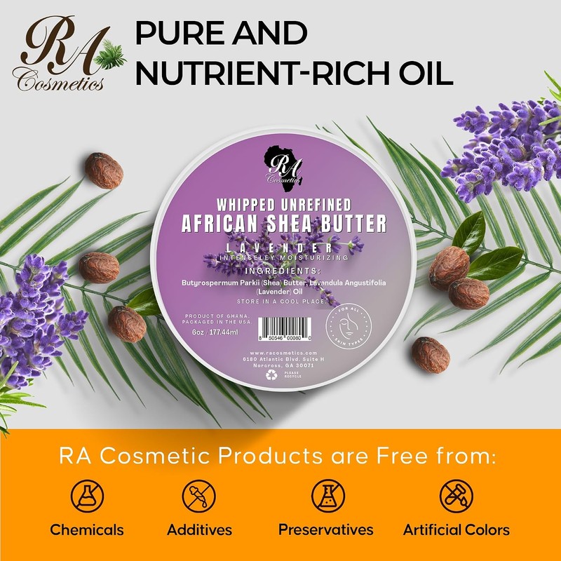 RA COSMETICS- Manteca de karité batida con lavanda: manteca de