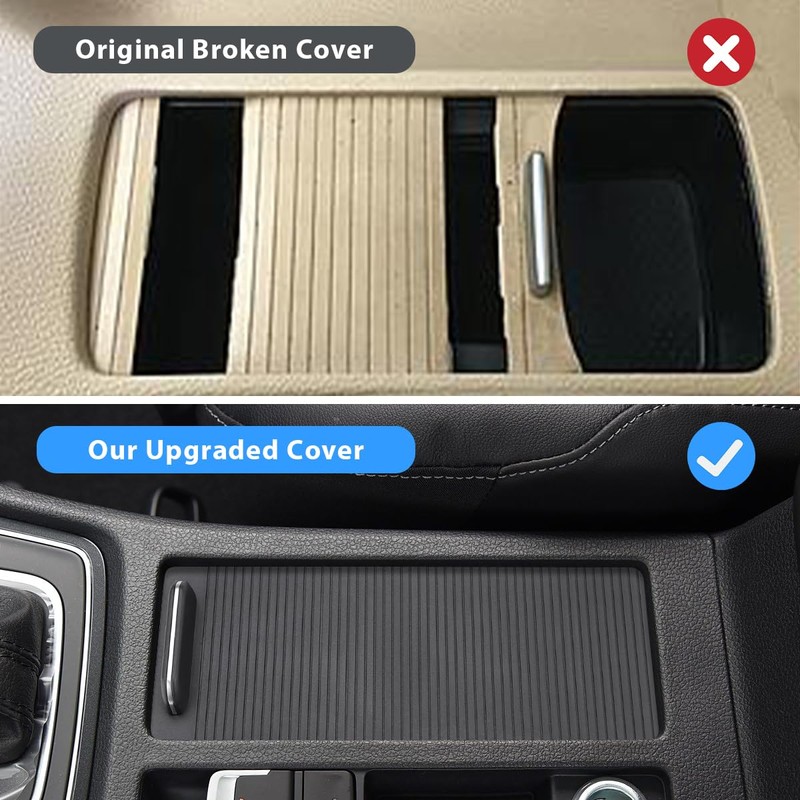 KOLOME Car Centre Console Drinks Cover Sliding Blind for Golf