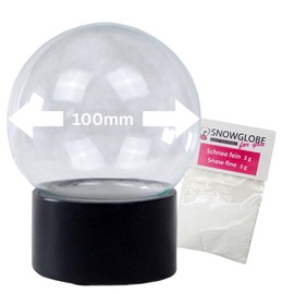 Snowglobe for You 40053 DIY Snow Globe with 1 x Snow | Do it Yourself with Glass Ball and Polyresin Base | 100 mm Diameter 120 mm Height | Black