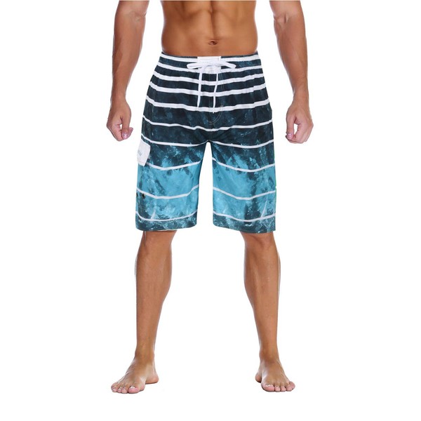 unitop Men's Swim Trunks Quick Dry with Lining Lake Blue