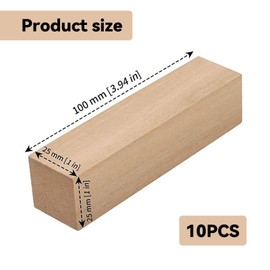 svpfuo Pack of 10 Carving Wood Blanks Basswood for Carving, Wood Carving, Carved Wood Set, Children's Starter Carved Wood Set, Ideal for Beginners and Children Carving (15 x 2.5 x 2.5 cm)