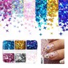 YFFSFDC ネイルアート ホログラム セット ハート&星型 2種類 6色セット キラキラ ラメホログラム ネイルアート