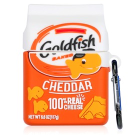 Oqplog for AirPod 2/1 Case Food Design Cover for AirPods Silicone Cases Air Pods Cute Funny Cartoon 3D Kawaii Fun Soft Designer Unique Fashion Cool Pretty for Girls Boys Teen Girly (Gold Fish Cookie)