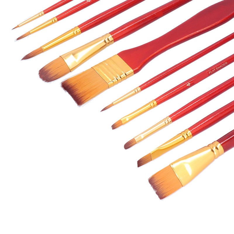 11Pcs Acrylic Paint Brushes Seamless Interface Strong Water Absorption Smoothly