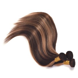 Habiliana Extensiones De Cabello Humano Liso De 16, 18 Y 20 Pulgadas, P4/27, 11A, Sin Procesar, Brasileño, Virgen, De Tejido Rápido, Para Mujeres Negras.