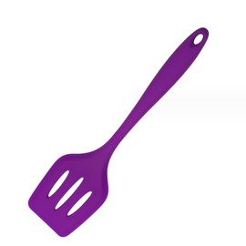 Silicone Cooking Spatulas Turner Slotted Heat Resistant Kitchen Utensils, Non-stick Premium Baking, Cooking, Mixing Tools (Purple Large)