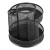 Rotating Pen Holder Black Mesh 7 Compartments Strong Metal Rotating