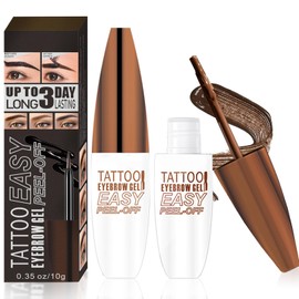 Easy Peel off Eyebrow Gel, Light Brown Tattoo Eyebrow Gel Easy Peel Off, Up to 3 Days Natural & Waterproof Brow Color, Easy to Use at Home for Fuller & Defined Looking Brows -02