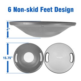 Yes4All Plastic Wobble Balance Board-Round Balance Trainer Board, Wobble Board for Standing Desk, Core Training, Home Gym Workout