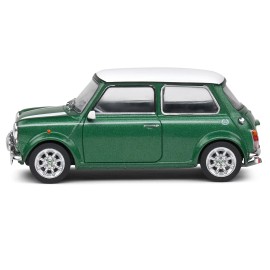 Solido 1994 Mini Cooper Sport British Racing Green 1/43 Scale Diecast Model Car with White Top and Stripes DCD Collection