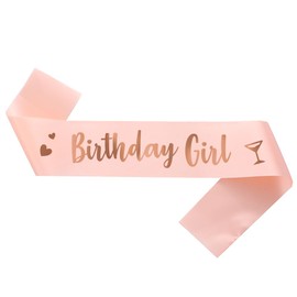 Generic Birthday Girl Sash, Birthday Sash for Girls, Birthday Girl Sash for Women, Birthday Gifts for Women, Rose Gold Birthday Party Decorations and Supplies
