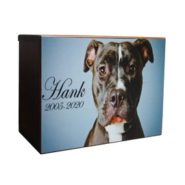 Custom Pet Keepsake Urns for Dogs, Wooden Box for Pet Ashes with Photo for your Beloved Pets, Pet Cremation Urns as Sympathy Gifts for Pet Lovers - Small, 6" x 4" x 2.75" Pet Urns (Design 2)