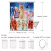 RosieLily Funny Kids Cat Beach Shower Curtains Set with 12